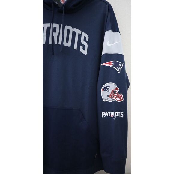 Nike NS53-447M Men Sz XL Navy On-Field Apparel New England Patriots Hoodie - Picture 8 of 12